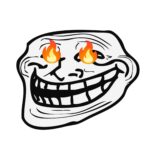 Fire Eyes Troll Face PNG